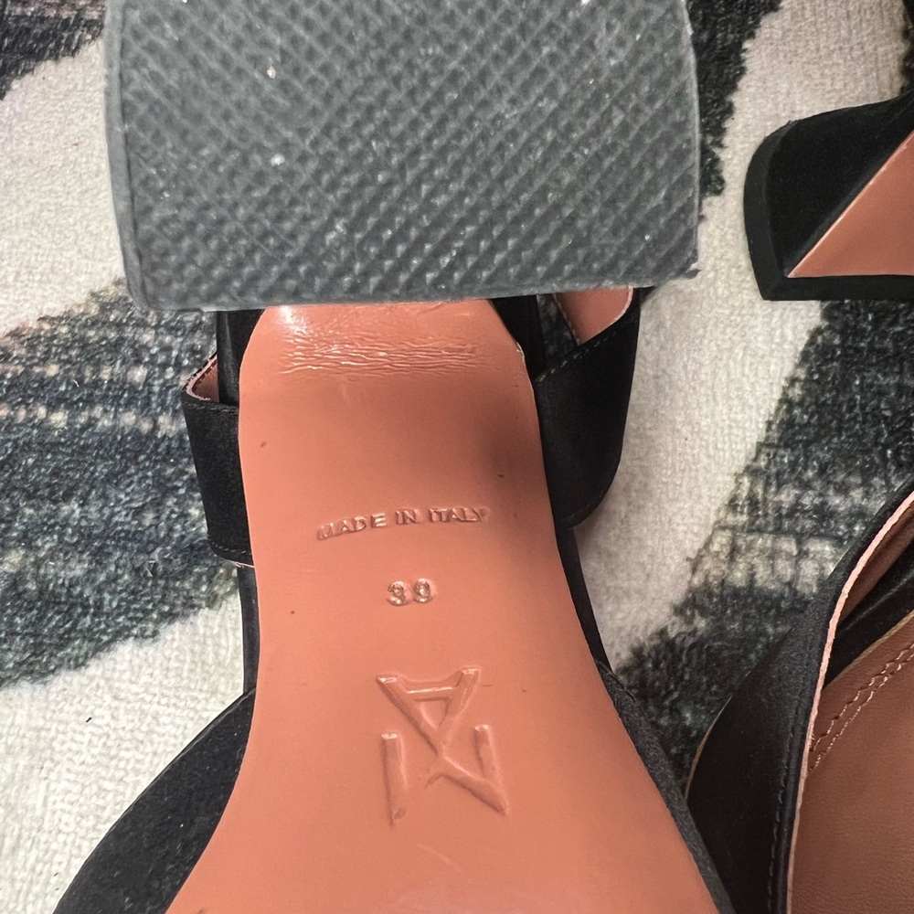 Amina Muaddi Satin Crystal Slingback - Picture 3 of 4
